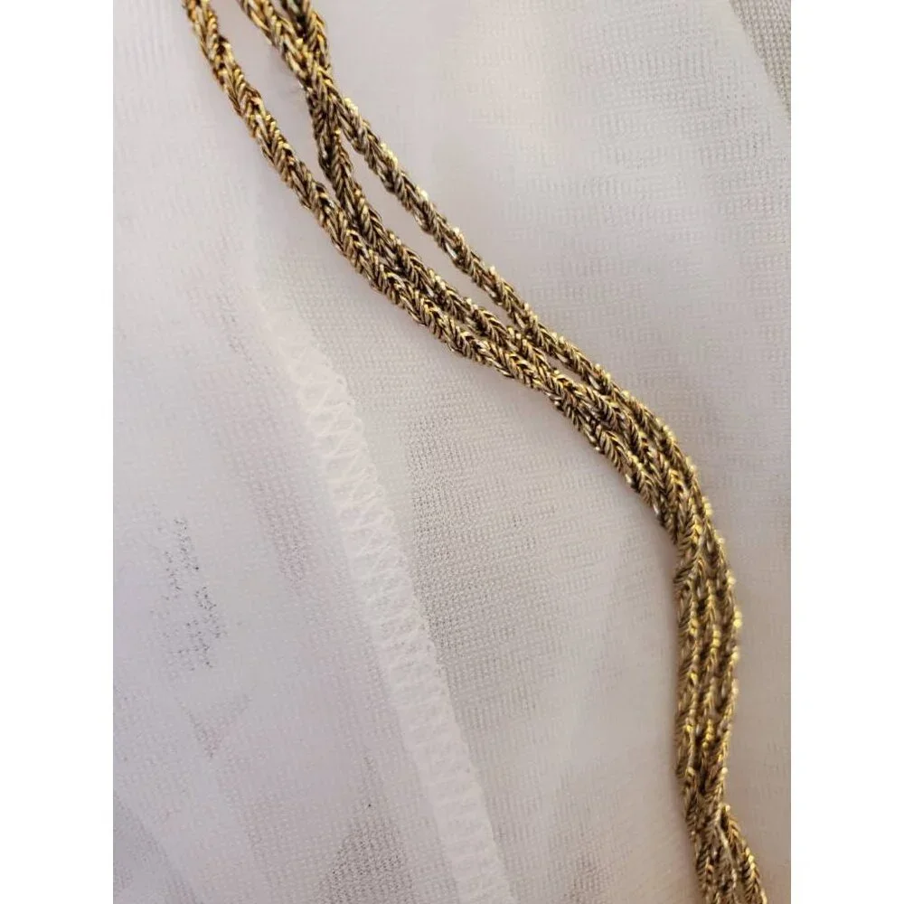 Vintage Park Lane Gold Tone Triple Chain Necklace, Rope Chain